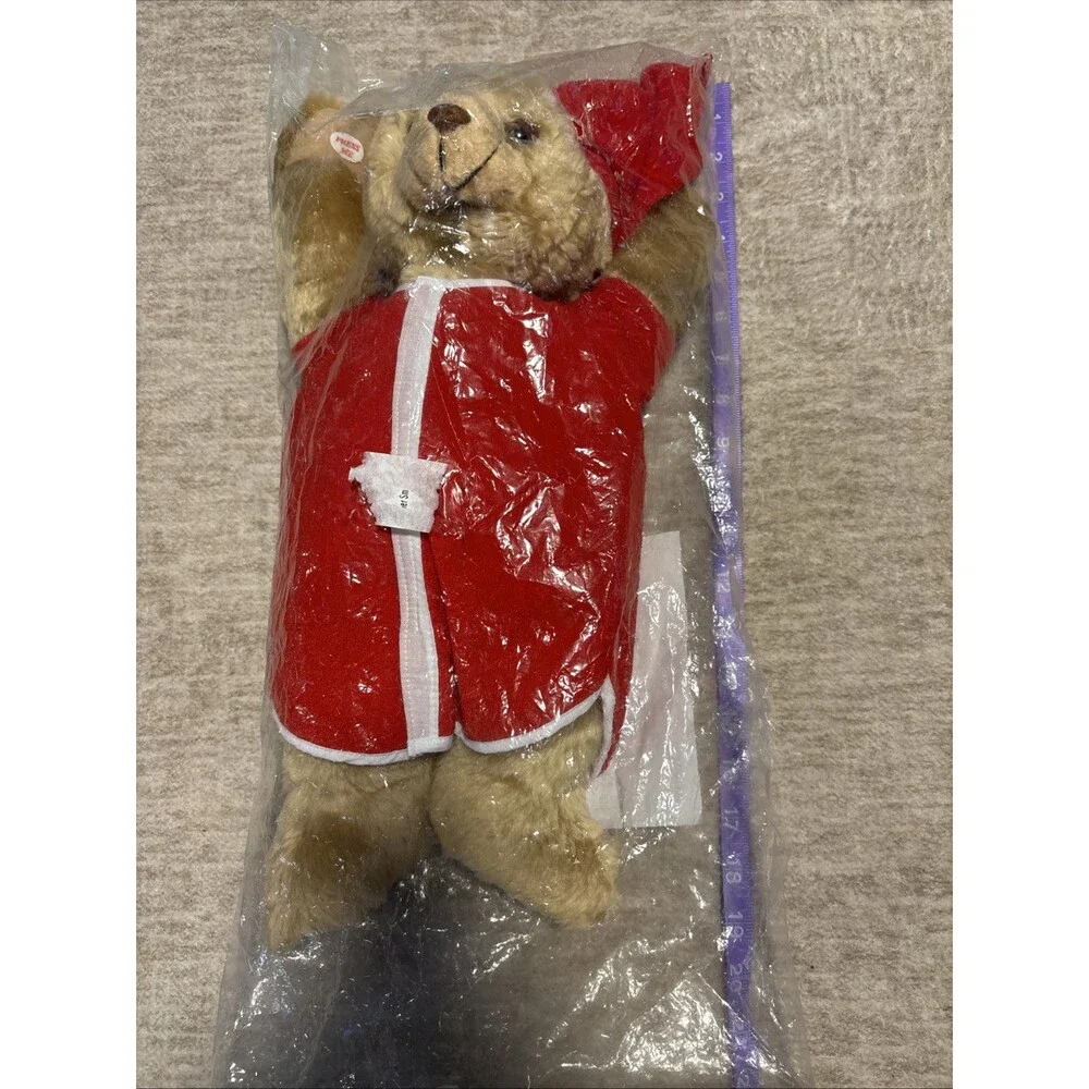 Vintage Christmas Bear Snoozy Sleeper Animated Plush Sealed New Old Stock 80s
